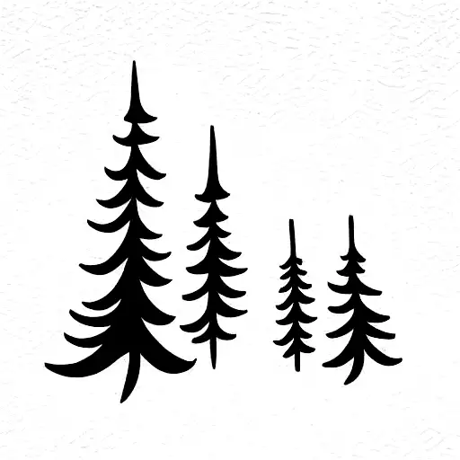 3 Pine Trees With A Litte Star Above Them
