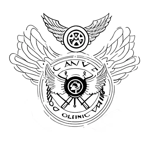 A Cabin Crew Uniform With Wings And A Travel-related Symbol