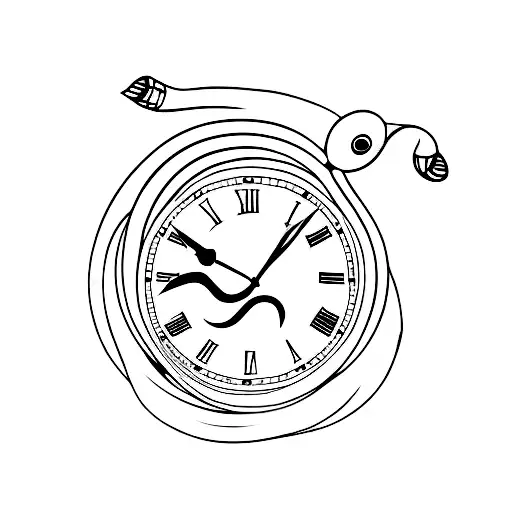Snake Wrapped Around A Clock