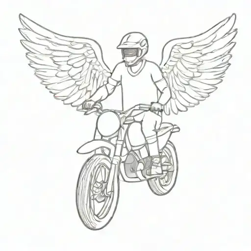 Guy On Dirt Bike With Angel Wings