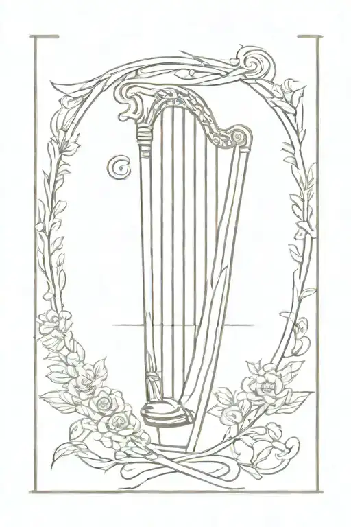 Fine Line Gaelic Harp With Birth Years On Strings