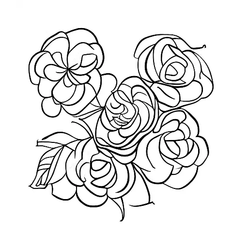 An Abstract Representation Of A Hydrangea Flower Bouquet