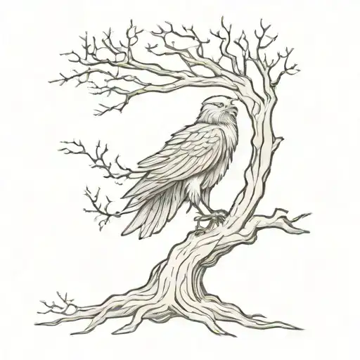 Tolkien Tree Lord Of The Eagle With Gandalf In Its Back