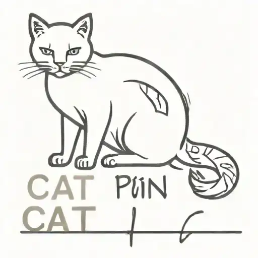 Cat Print And Name Written