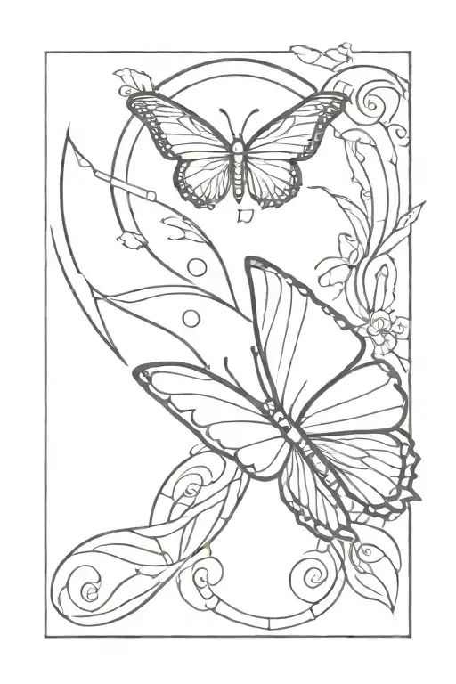 Dagger Butterfly With Crescent Moon