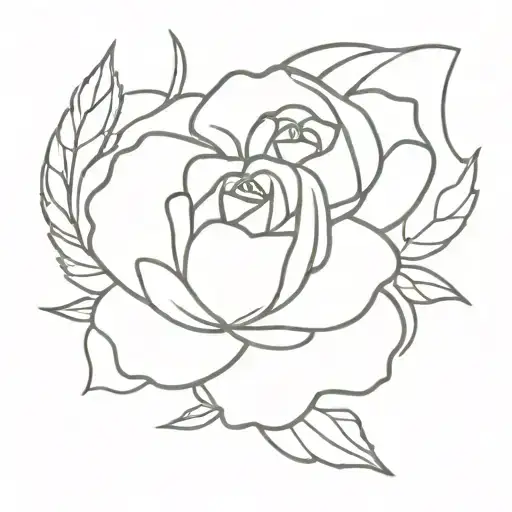 Rose And Marigold Flower Intertwined