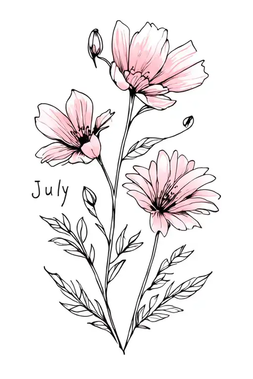 December And July Birth Flowers Blending