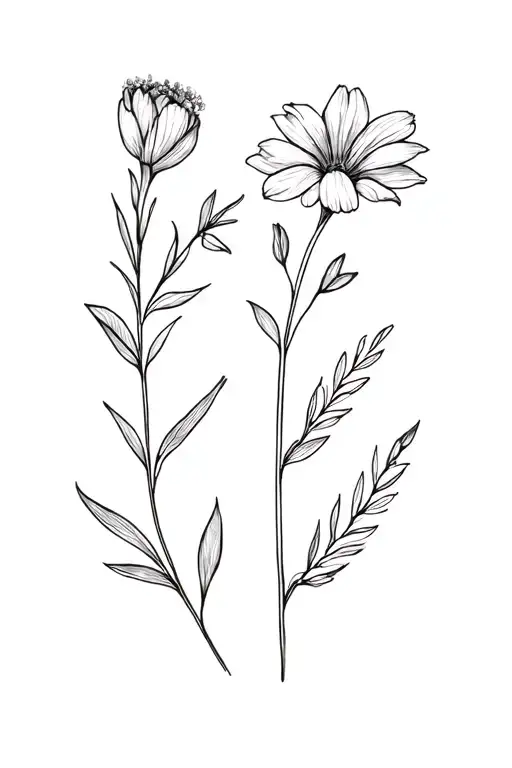 December And July Birth Flowers For My Duaghters In A Bouquet