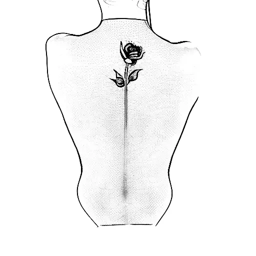 The Back Of A Woman With A Rose