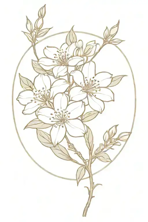 Lignum Vitae Flowers Dainty Fine Line For Back Of Arm