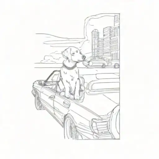 A Woman With A Dog In A Car