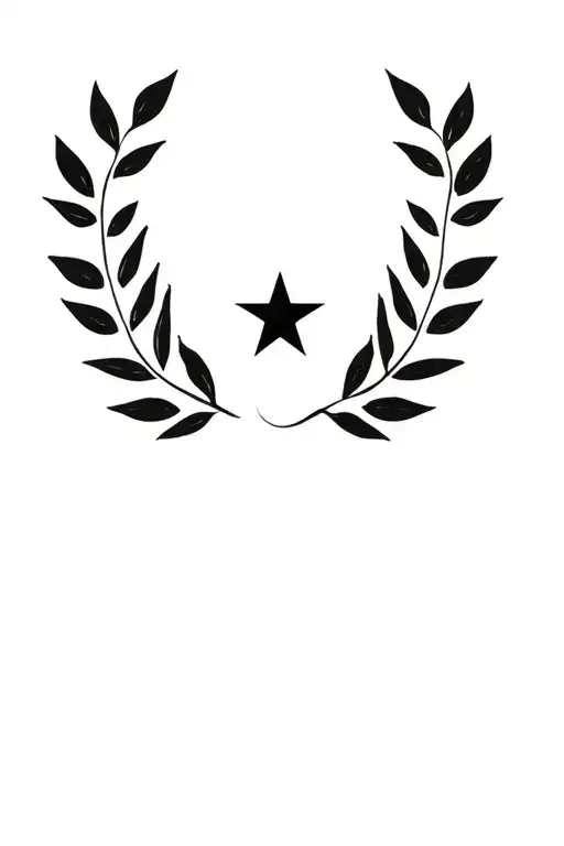 Laurel Wreath With 5 Pointed Star In The Middle