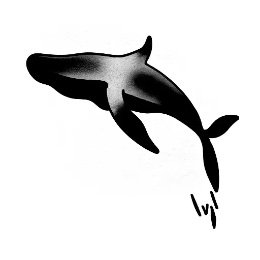 Sky Blue Water Colored Humpback Whale Forearm