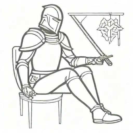 Knight Sitting Beside Fire