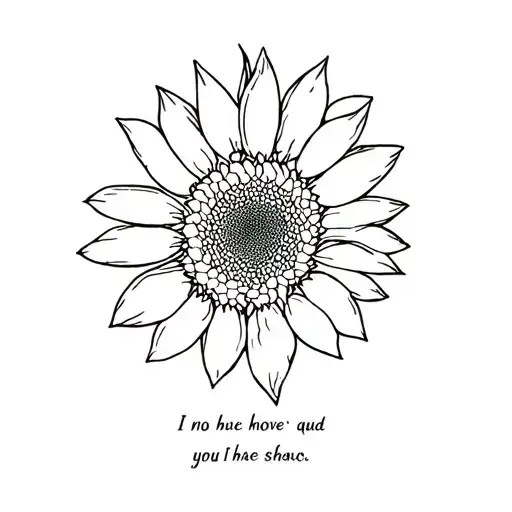 Sunflower With Name As The Stem And A Quote Beneath