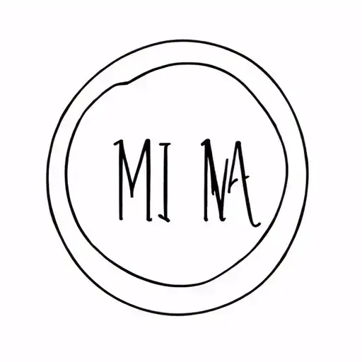 Name Logo Of M I N A Tattoo In A Circle