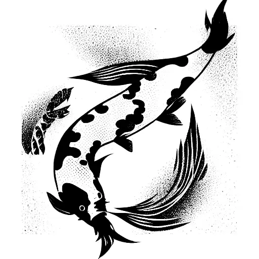 Koi Fishes Black & White