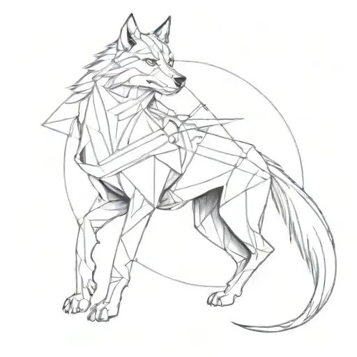 A Warrior With A Minimalist Style Wolf That Represents Not Being Afraid Of Anything