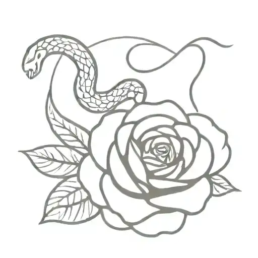 Snake And Rose Surrounded