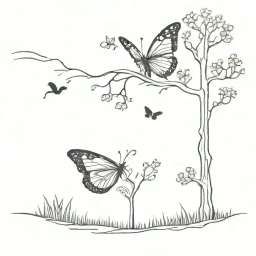 Butterfly And A Tree Inside