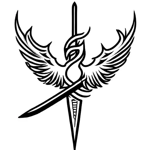 Sword With A Phoenix On One Side