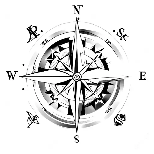 Compass Arrow Sic Parvis Magna