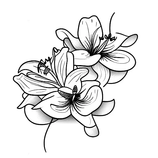 Lily Flower With Butterflies