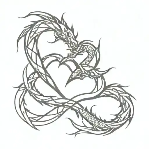 Heart And Dragon Intertwined