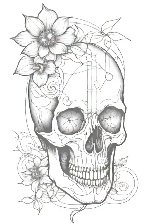 Skull Mix With Fibonacci Spiral