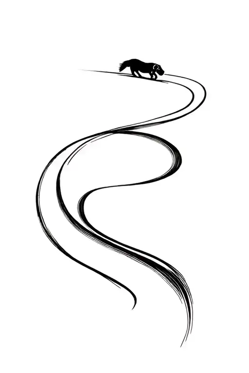 Mustang Driving Along A Winding