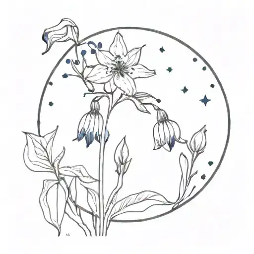 Bluebells With Scorpio Constellation Intertwined