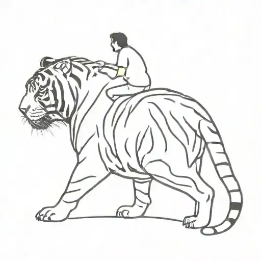 Man Riding A Tiger
