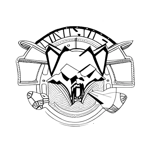 A Minimalist Tattoo Of A Plane Flying Over A Soccer Field With A Rap Verse Written On The Grass