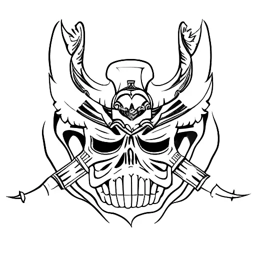 Grim Reaper Wearing A Valkyrie Mask