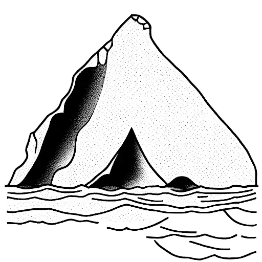 Huge Iceberg Full View Under And Beneath The Water