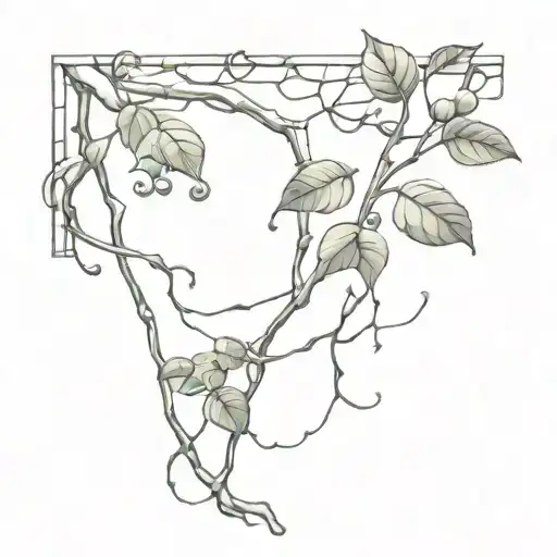 Stone Wall Wrapped In Vine