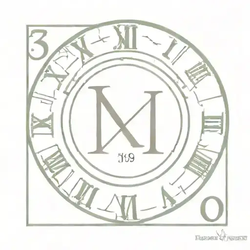 Roman Numeral Of 30 10 19 With Lining Design Featuring