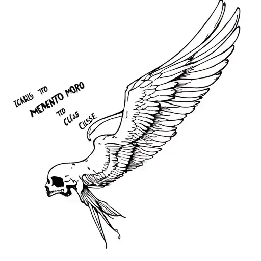 Icarus Flying Too Close With Memento Mori Written