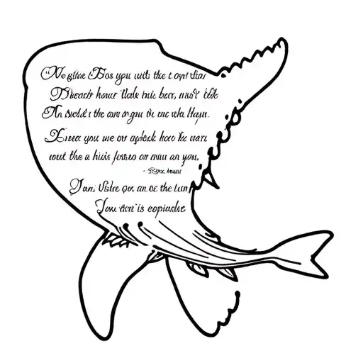 Whale Shark Outline Tattoo With Jonah's Scripture In The Middle Of The Outline
