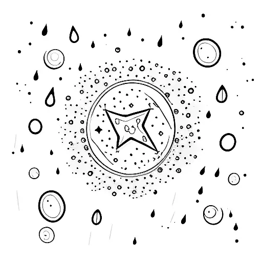 Stars And Raindrops From Cloud