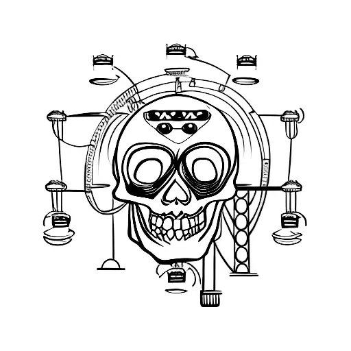 Skull With A Ferris Wheel