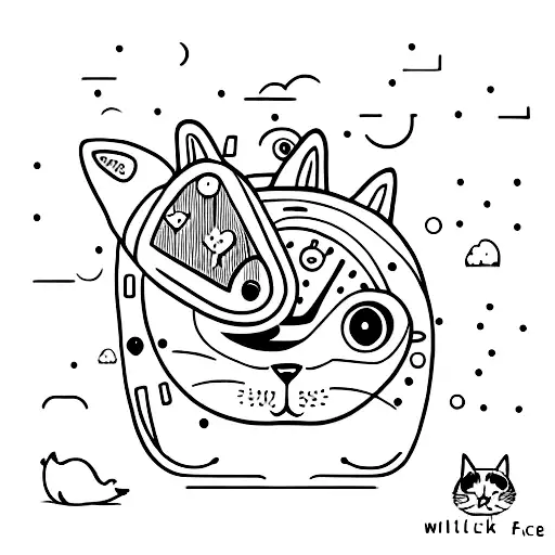 Cat Face On A Whale Cute Mix With Whiskers