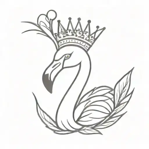 Flamingo Pineapple Wearing A Crown