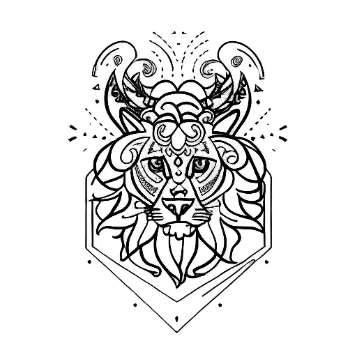 Couples Tattoo Utilizing Masculine Leo And Feminine Aries