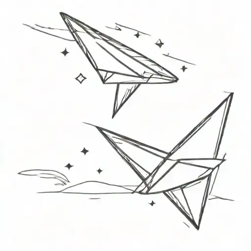 2 Paper Airplanes Flying With Hearts And The Words When The Sun Came Up You Were Looking At Me