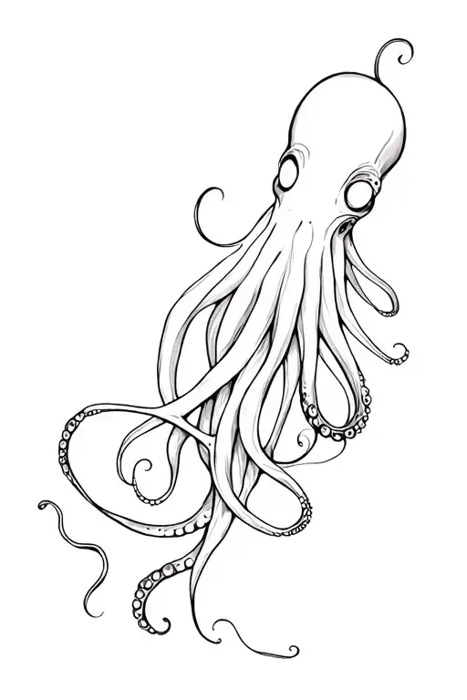 Flowy Lines And Octopus Arm