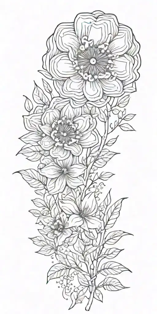 A Minimalist Design Of A Flower Blooming In A Forest Setting