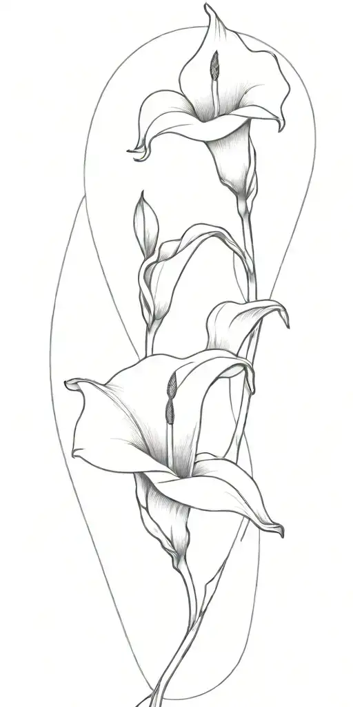Cala Lily Flowers Intertwined