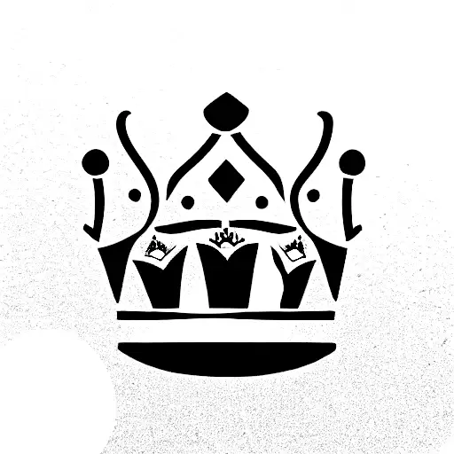 Tribal King Crown With Two Initials Written Below - T And K