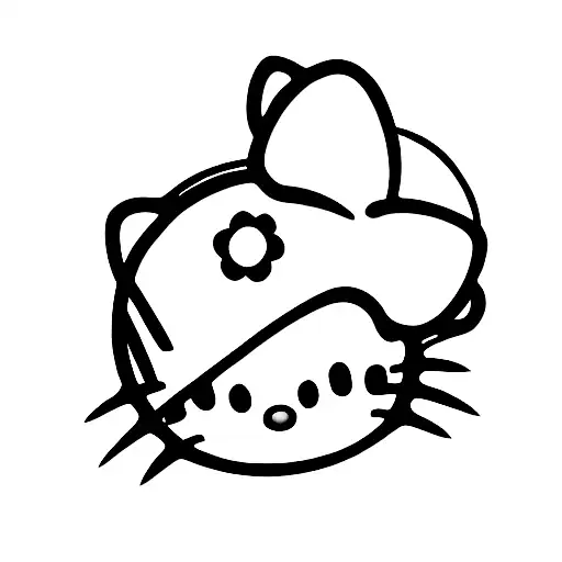 Hellokitty And Moon And Flowers